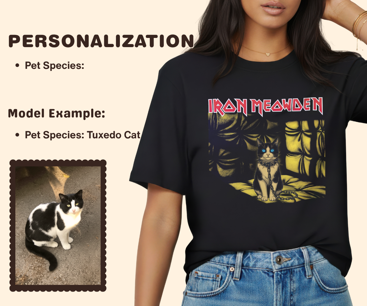 Pixelweaver Templates Collection | Iron Meowden Piece of Mind Custom T-shirt | DEJA