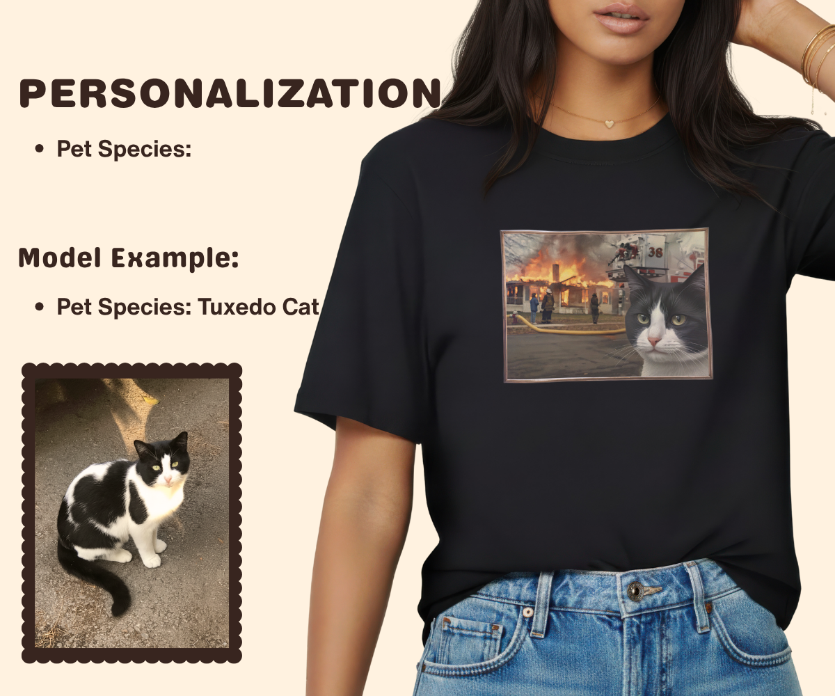 Pixelweaver Templates Collection | Pet Disaster Meme Custom T-shirt | DEJA