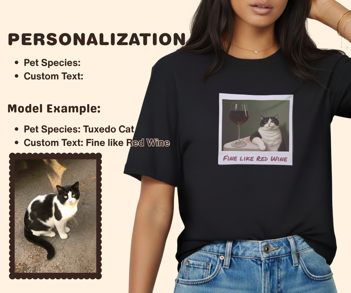 Pixelweaver Templates Collection | Sipping Wine Polaroid Custom T-shirt | DEJA