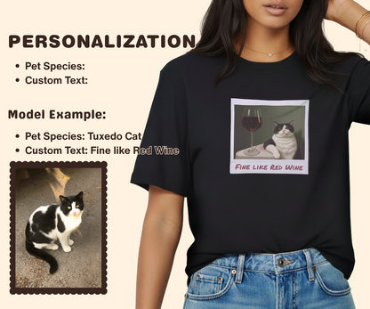 Pixelweaver Templates Collection | Sipping Wine Polaroid Custom T-shirt | DEJA
