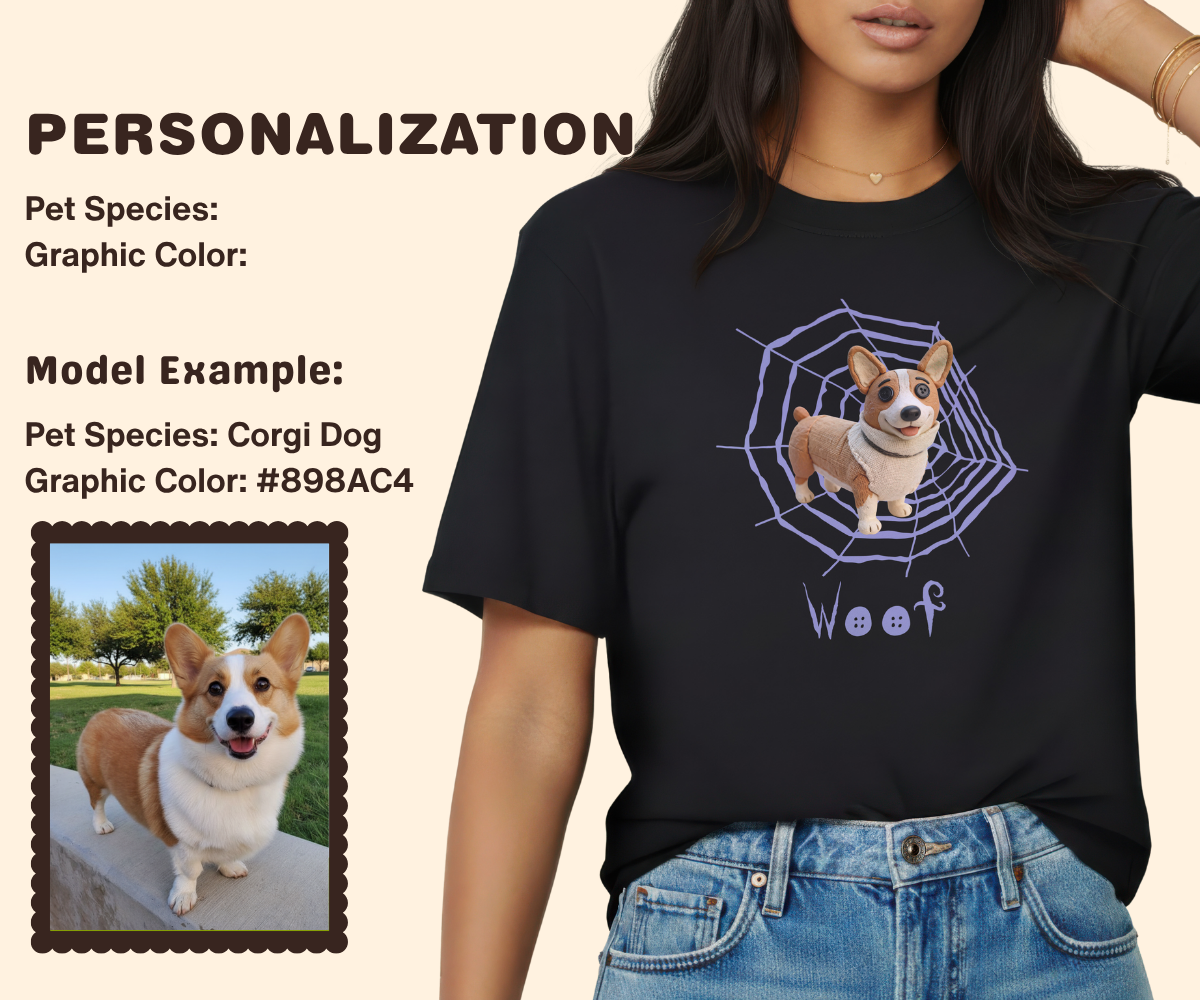 Pixelweaver Templates Collection | Button Eyes Pets Custom T-shirt | DEJA