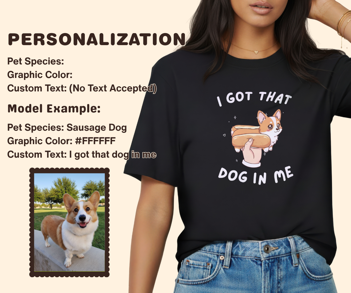 Pixelweaver Templates Collection | Hot Dog In Me Custom T-shirt | DEJA