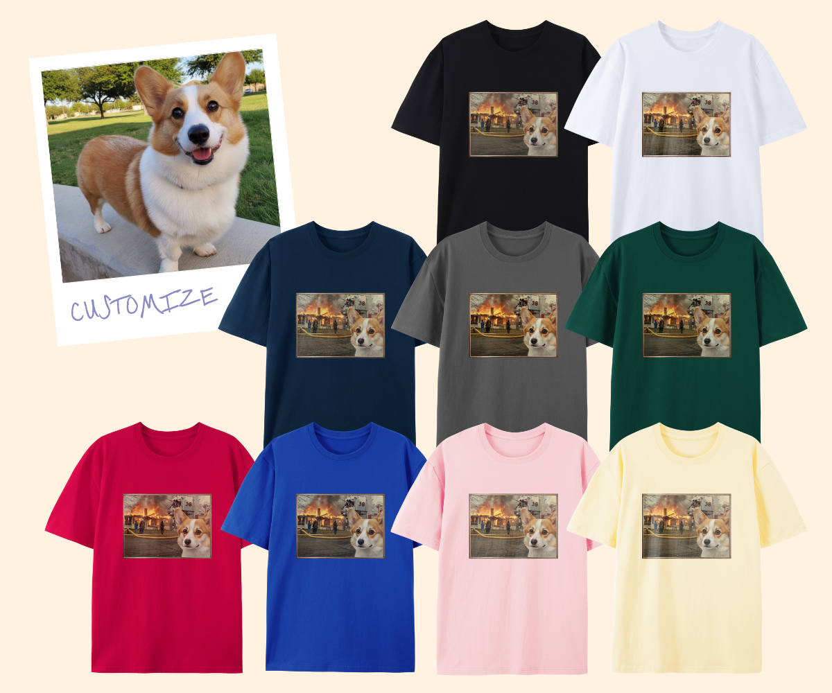Pixelweaver Templates Collection | Pet Disaster Meme Custom T-shirt | DEJA